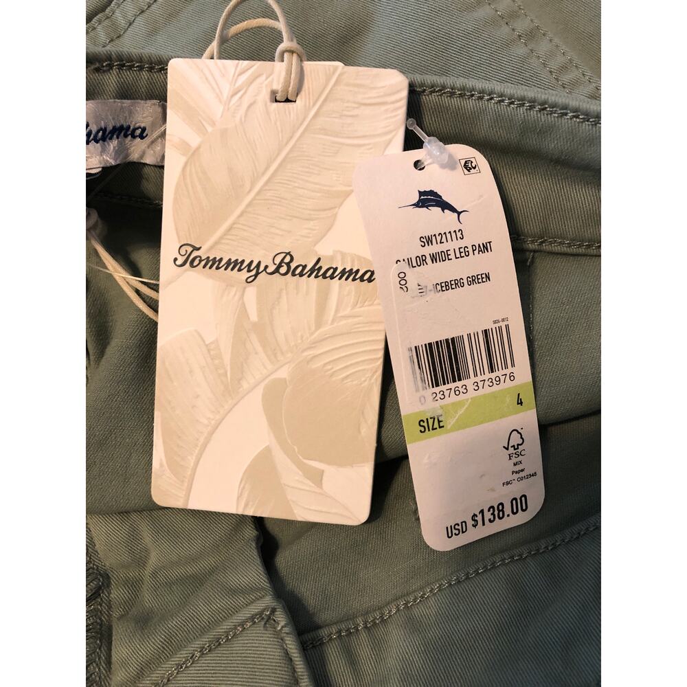 Tommy Bahama Sailor Pants Wide-Leg Iceberg Green Women's Size 4 NEW - Picture 10 of 10